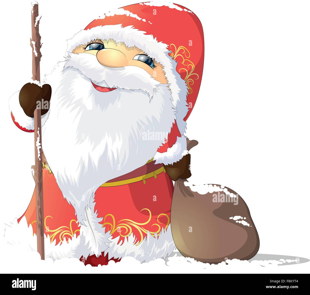 Babbo Natale o di nonno gelo con un sacco di doni sulla neve contro il  cielo, 3d Foto stock - Alamy
