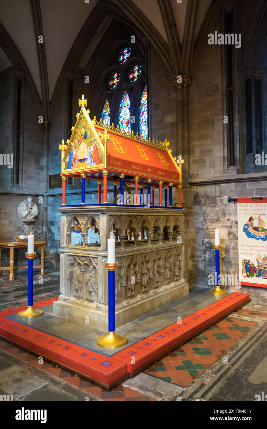 Hereford City Herefordshire Inghilterra Hereford Cattedrale Tomba di San Tommaso di melone Foto Stock