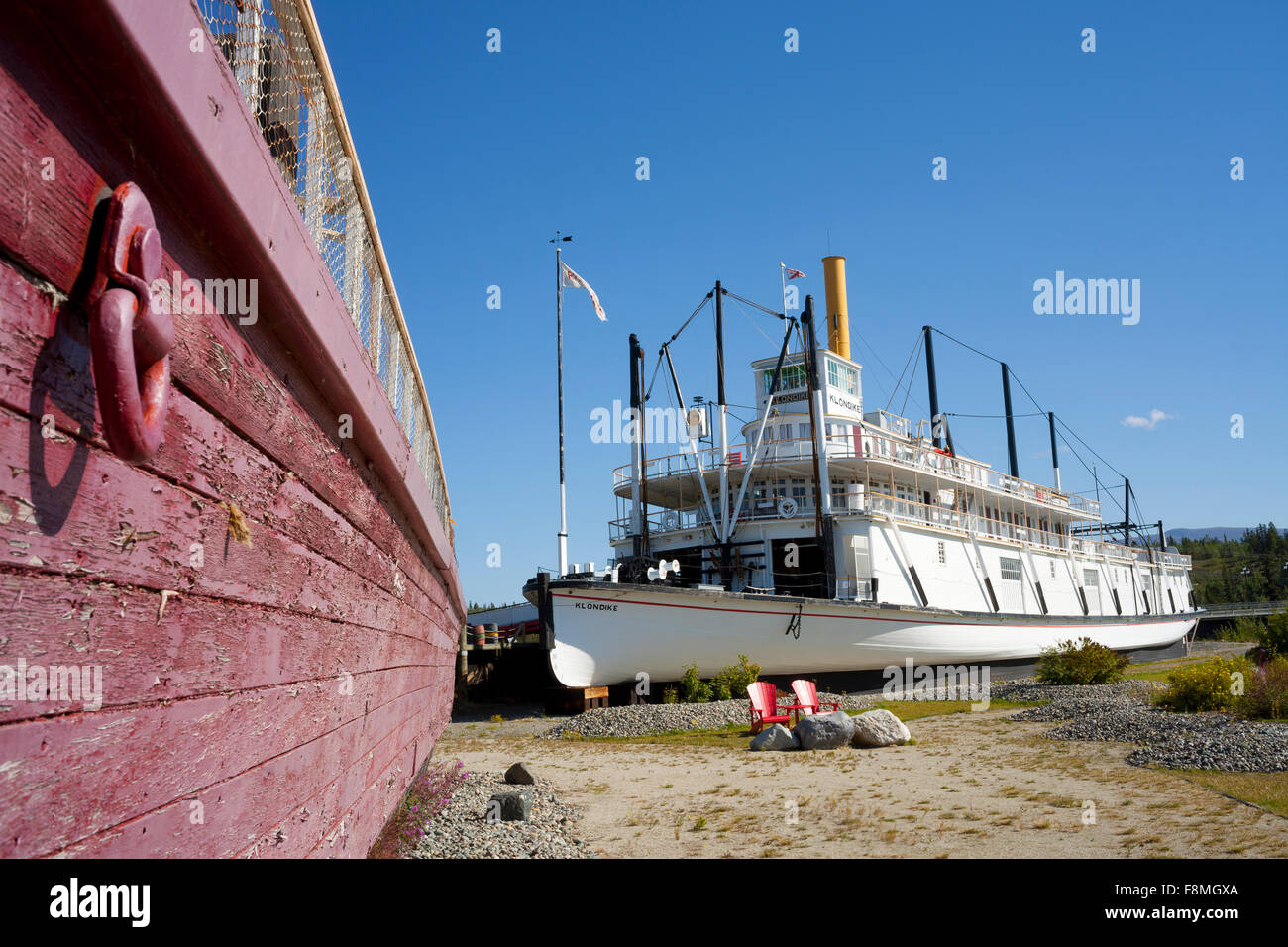 La SS Klondike National Historic Site Sternwheeler sulle rive del fiume di Yukon, Whitehorse, Yukon Territory, Canada Foto Stock