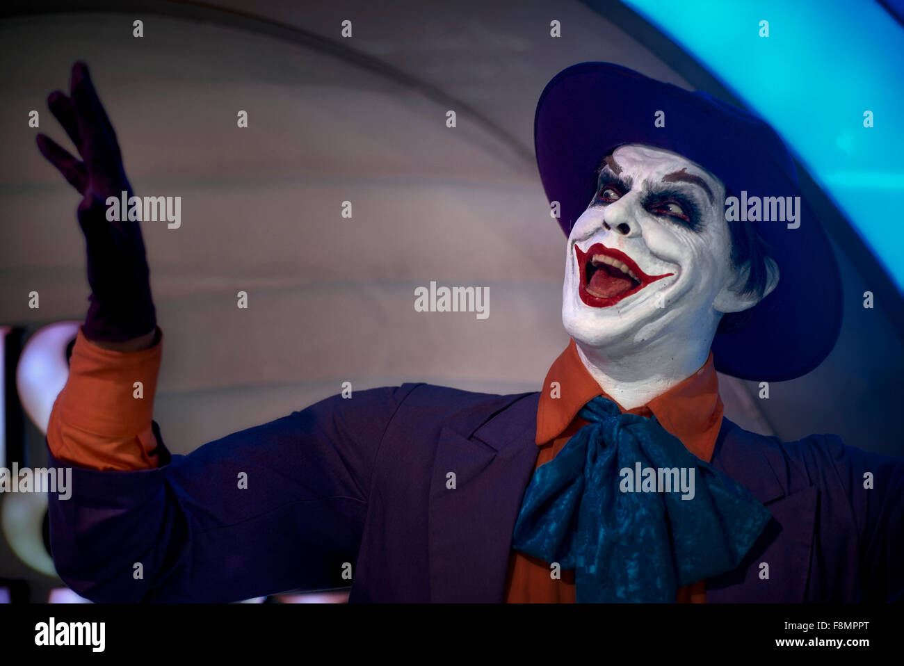 Il Joker, Batman. Jack Nicholson. Figura di Waxworks. Louis Tussaud's Pattaya Thailandia. Foto Stock