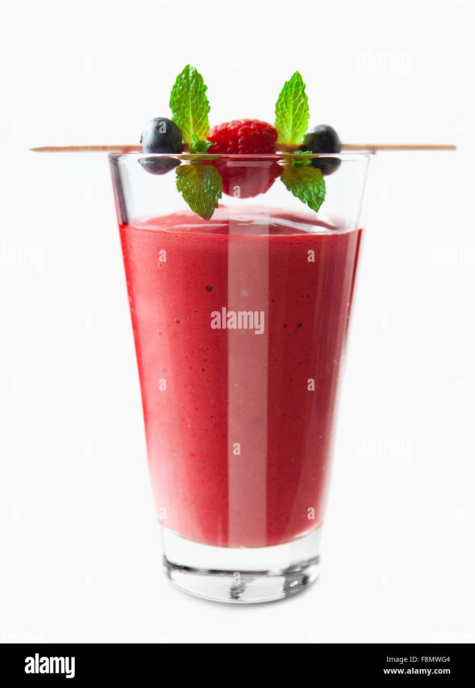 Un lampone e mirtillo smoothie Foto Stock