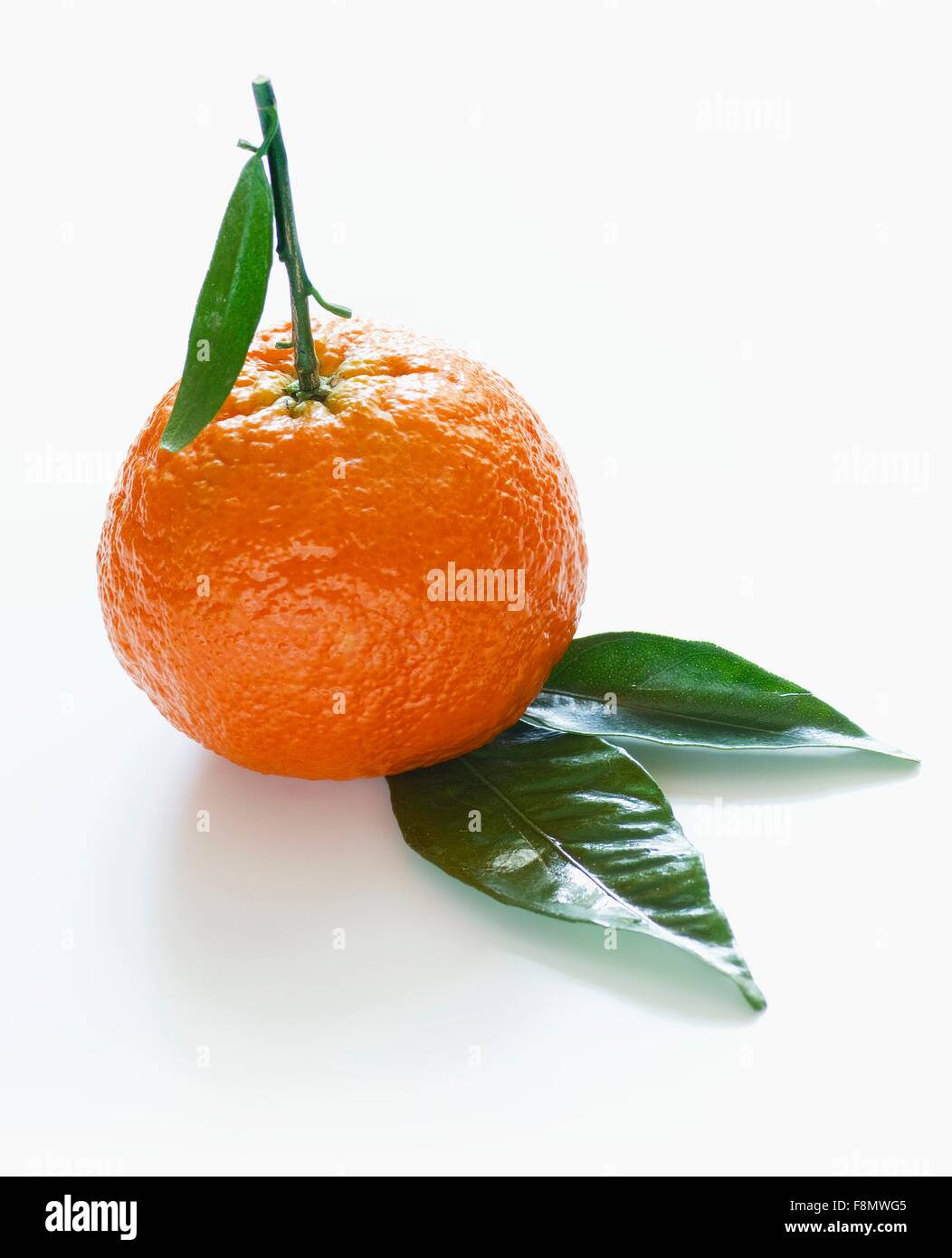 Un mandarino con foglie (senza sfondo) Foto Stock