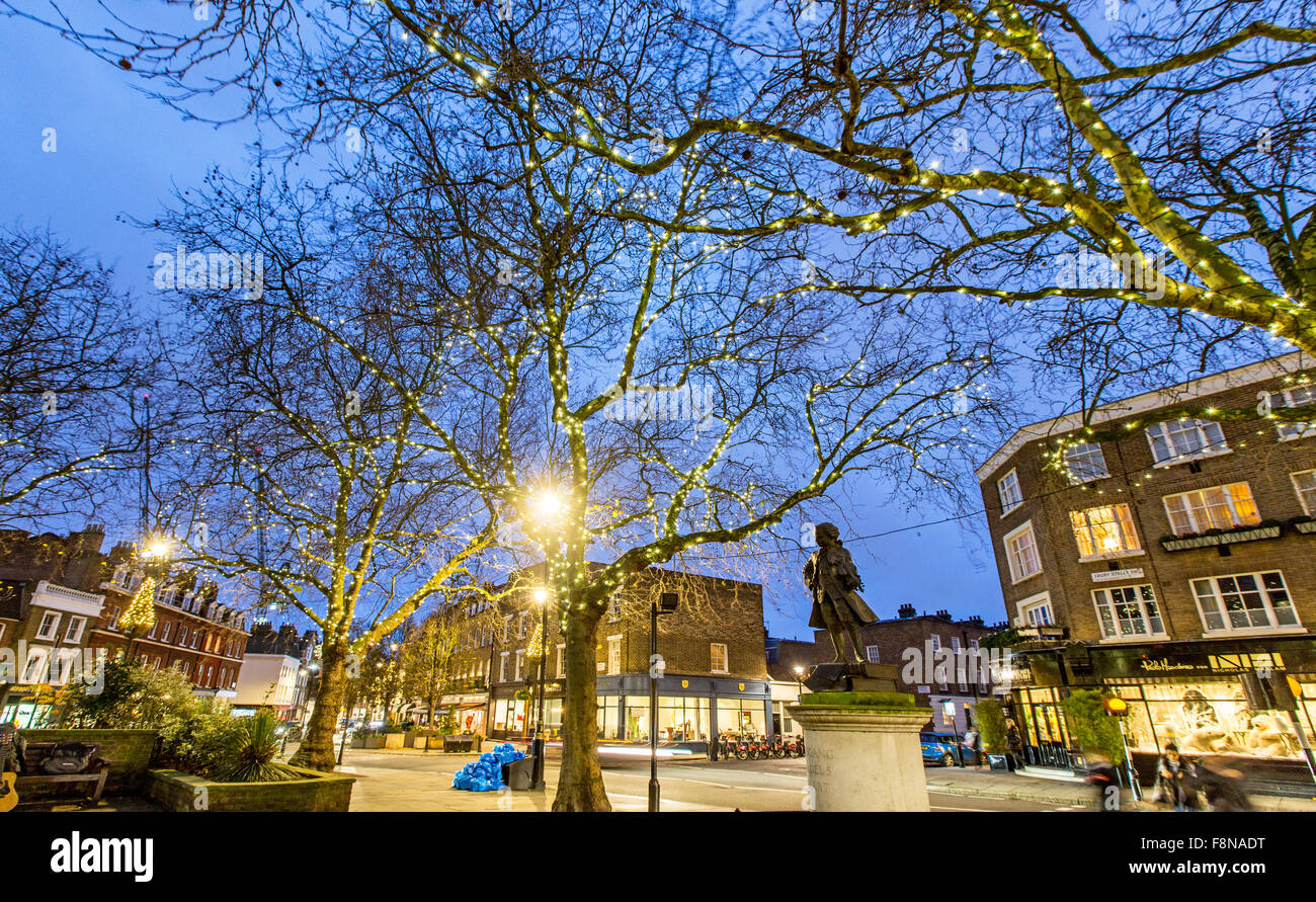 Quadrato arancione Pimlico a Natale London REGNO UNITO Foto Stock