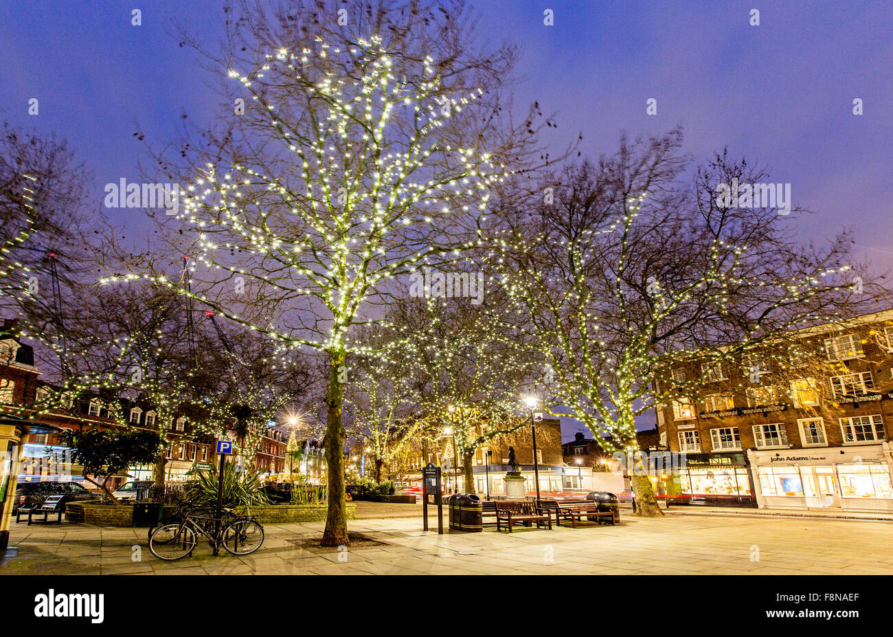 Quadrato arancione Pimlico a Natale London REGNO UNITO Foto Stock