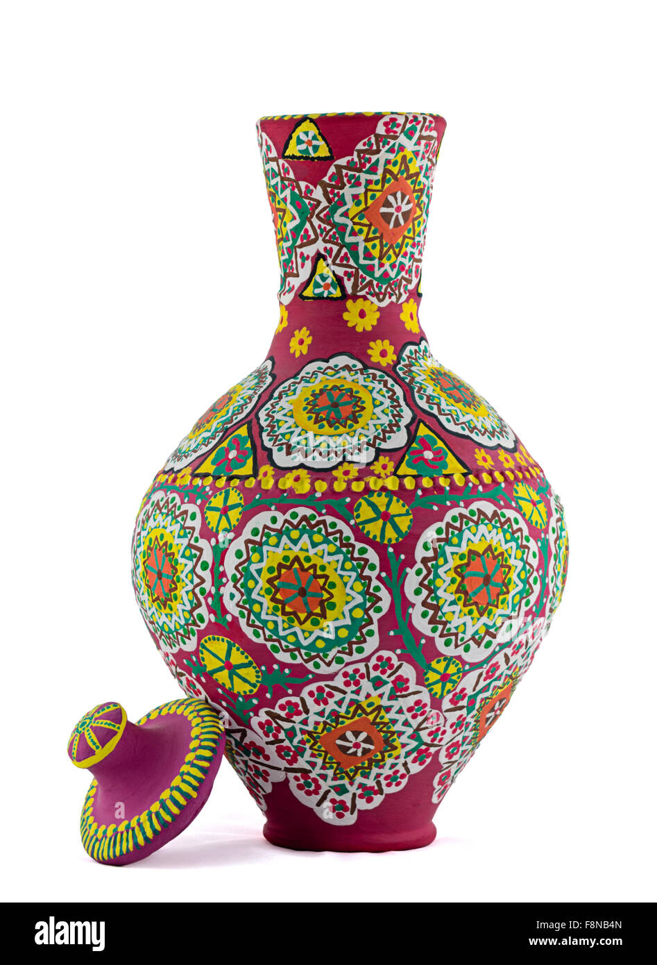 Dipinto egiziano Vaso in ceramica Foto Stock