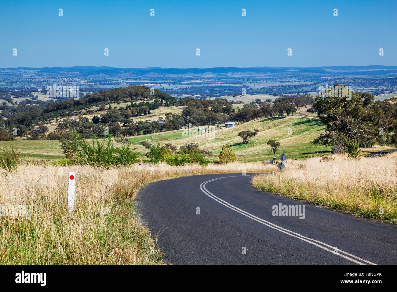 Australia, Nuovo Galles del Sud, Central West colline visto dal modo di scorta Foto Stock