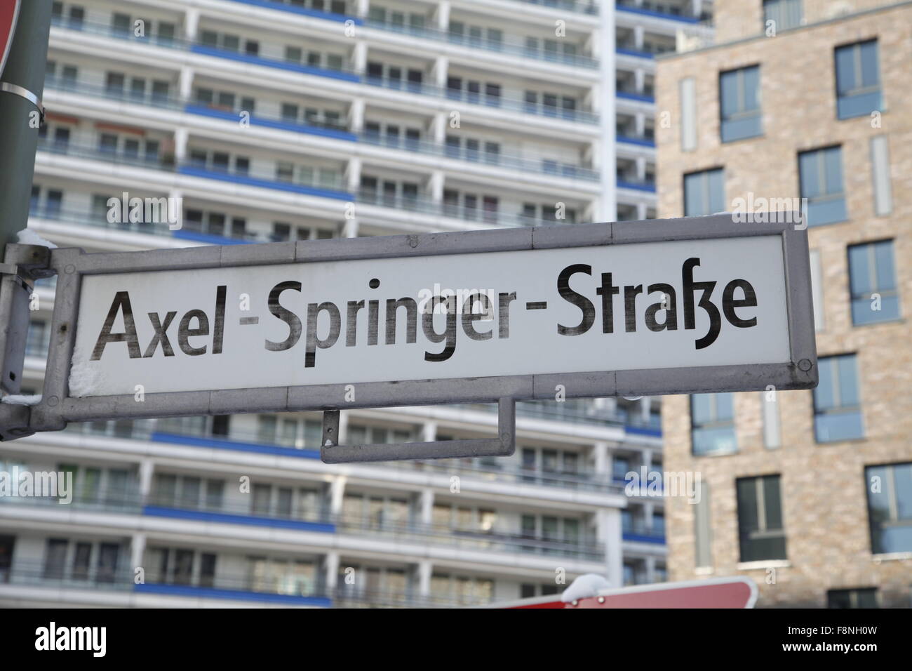 Axel-springer straße cartello stradale a Berlino Foto Stock