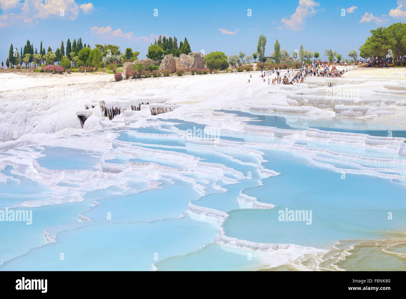 Pamukkale, terrazze di calcare, Turchia Foto Stock