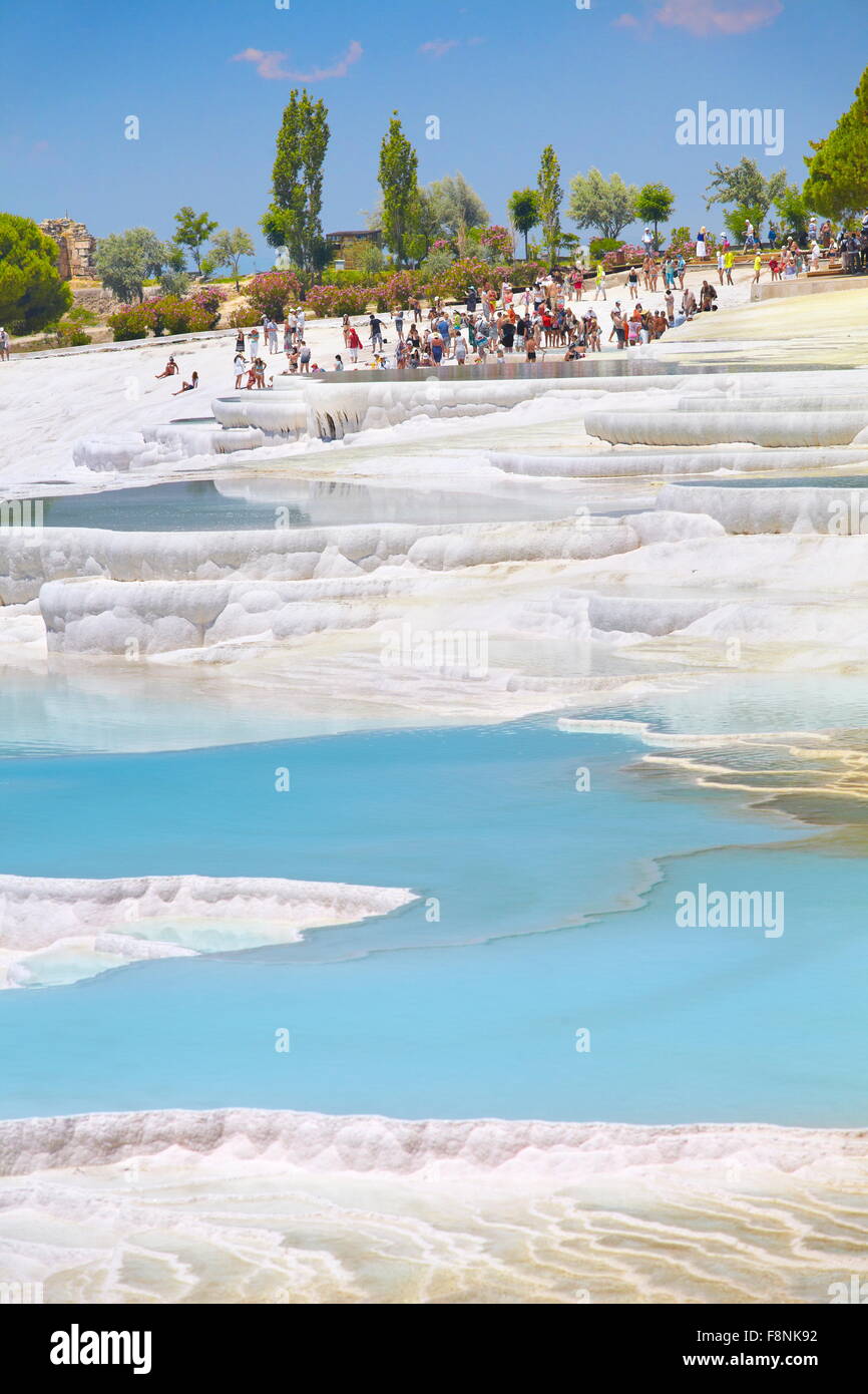 Pamukkale, terrazze di calcare, Turchia, UNESCO Foto Stock