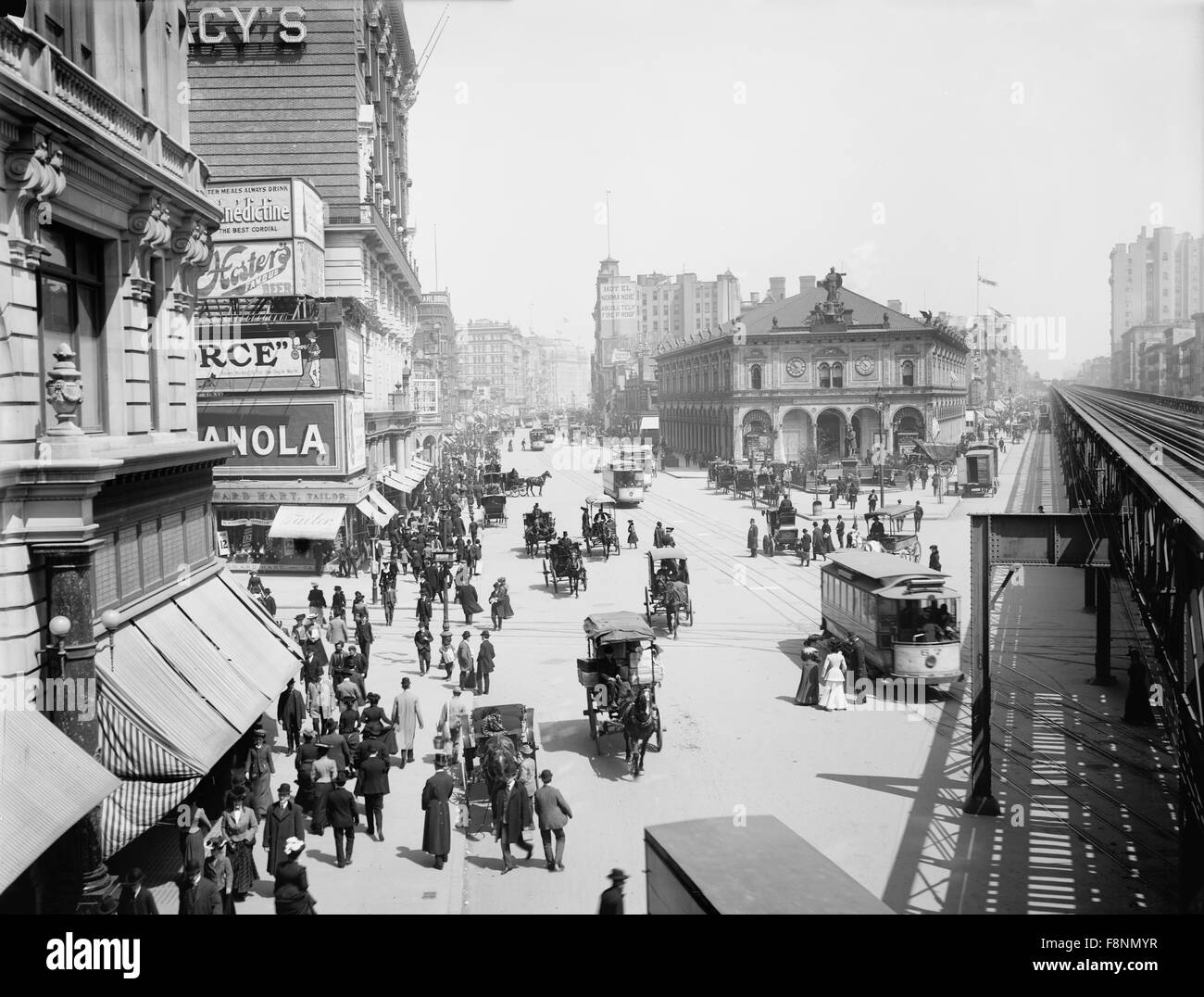 Scena di strada, Herald Square, New York City, Stati Uniti d'America, circa 1903 Foto Stock