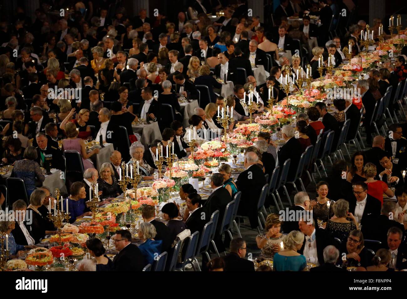 Stoccolma. Decimo Dec, 2015. Foto scattata a Dic. 10, 2015 mostra il tradizionale banchetto Nobel presso il municipio di Stoccolma, la capitale della Svezia. Credito: Voi Pingfan/Xinhua/Alamy Live News Foto Stock