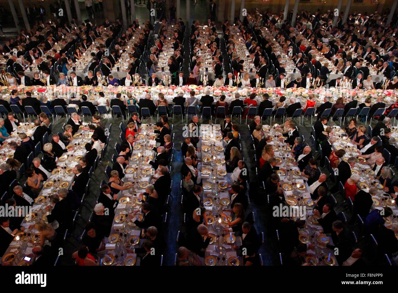 Stoccolma. Decimo Dec, 2015. Foto scattata a Dic. 10, 2015 mostra il tradizionale banchetto Nobel presso il municipio di Stoccolma, la capitale della Svezia. Credito: Voi Pingfan/Xinhua/Alamy Live News Foto Stock