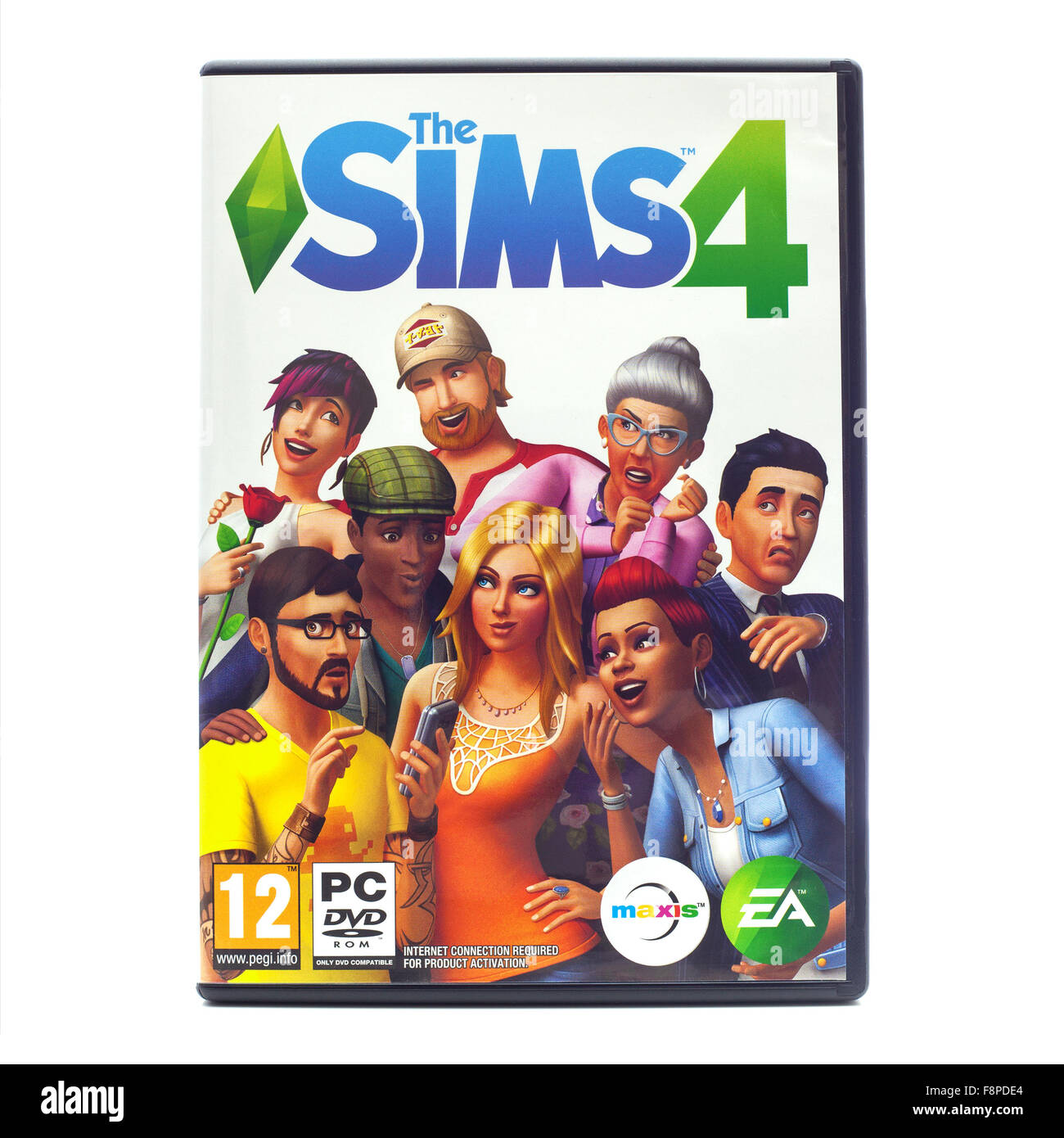 The Sims 4 gioco da EA su sfondo bianco Foto Stock