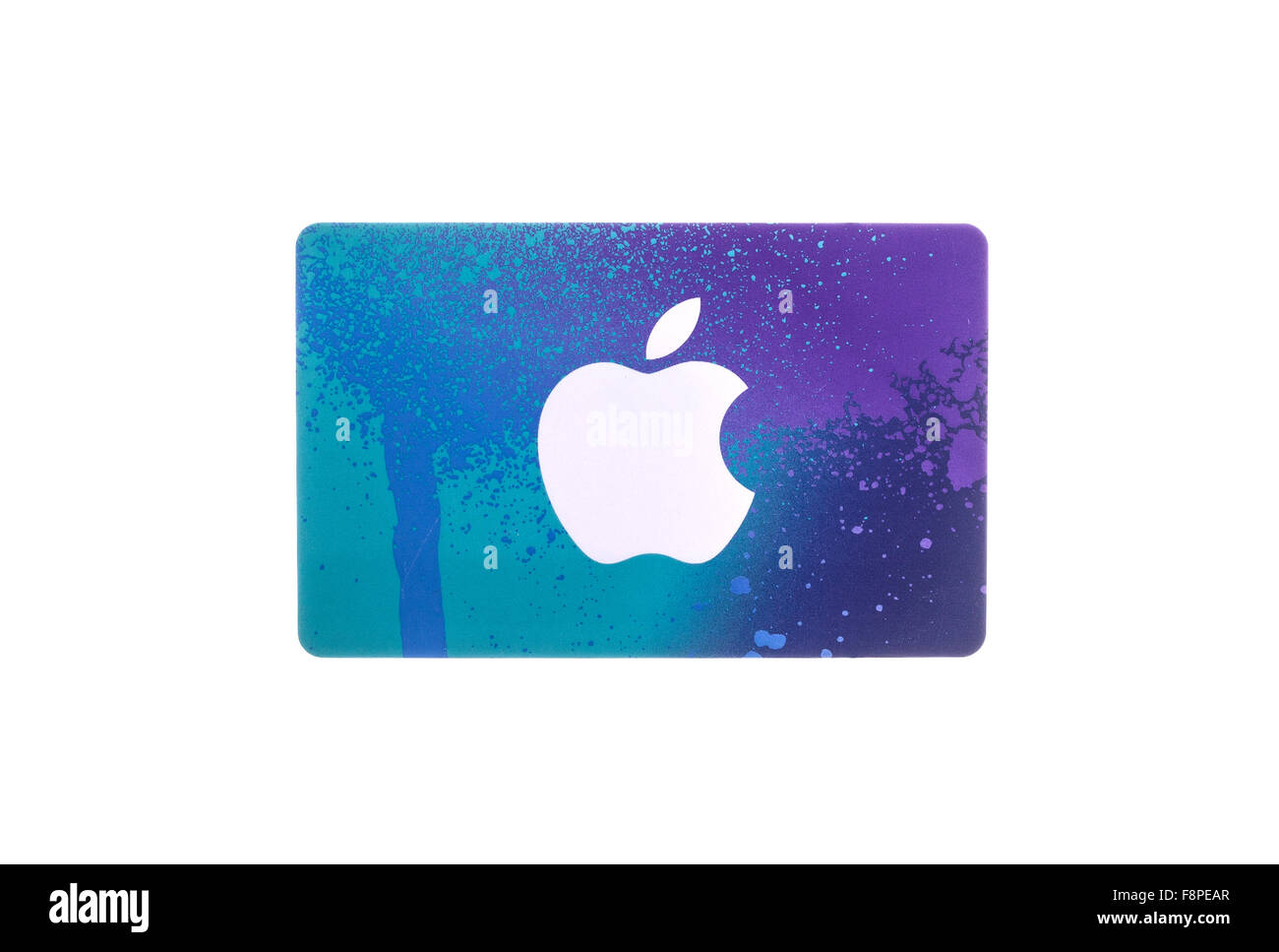 Apple iTunes card su sfondo bianco Foto Stock