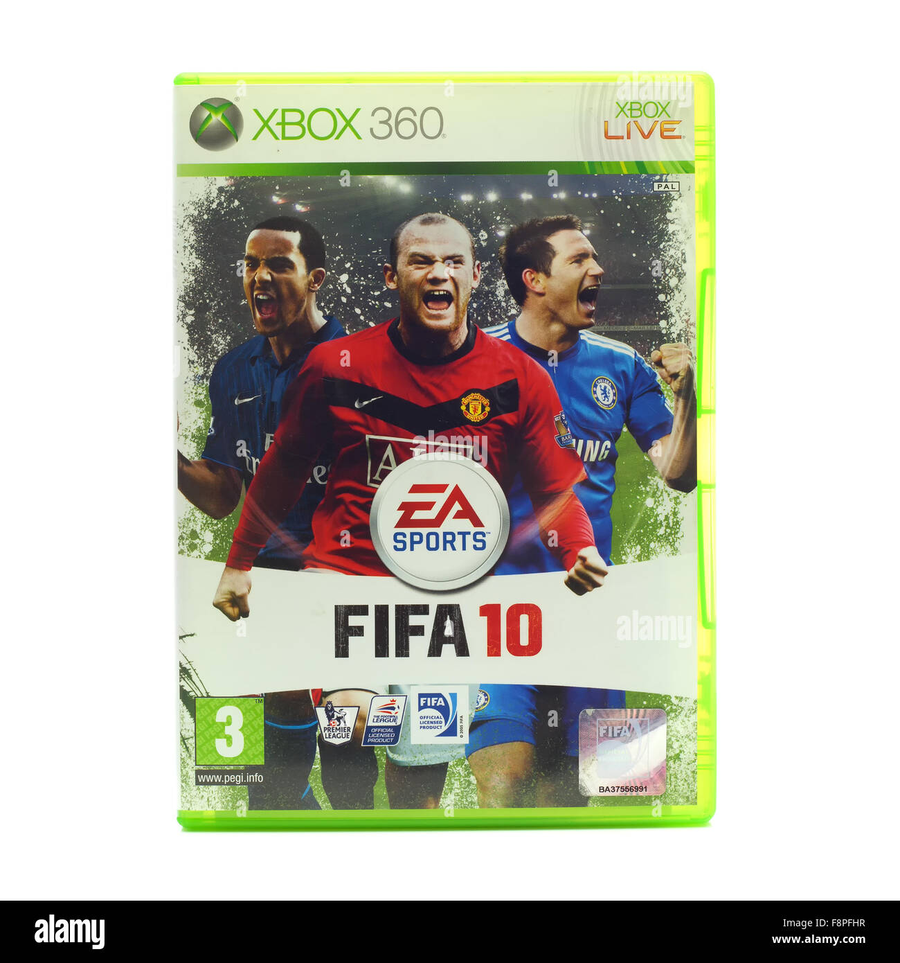 FIFA 2010 da EA Sports per la console XBox su sfondo bianco Foto Stock
