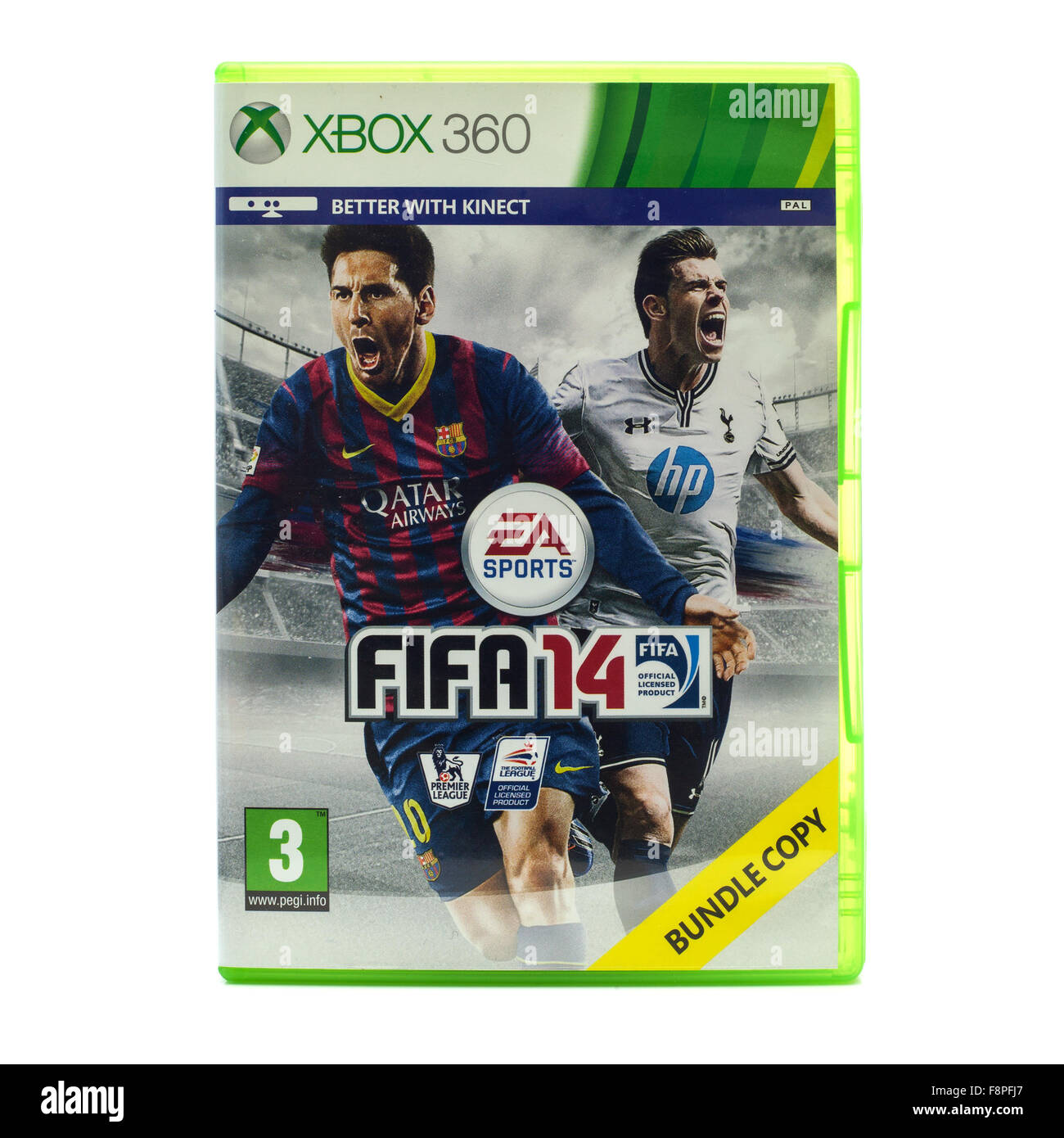 FIFA 2014 da EA Sports per la console XBox su sfondo bianco Foto Stock