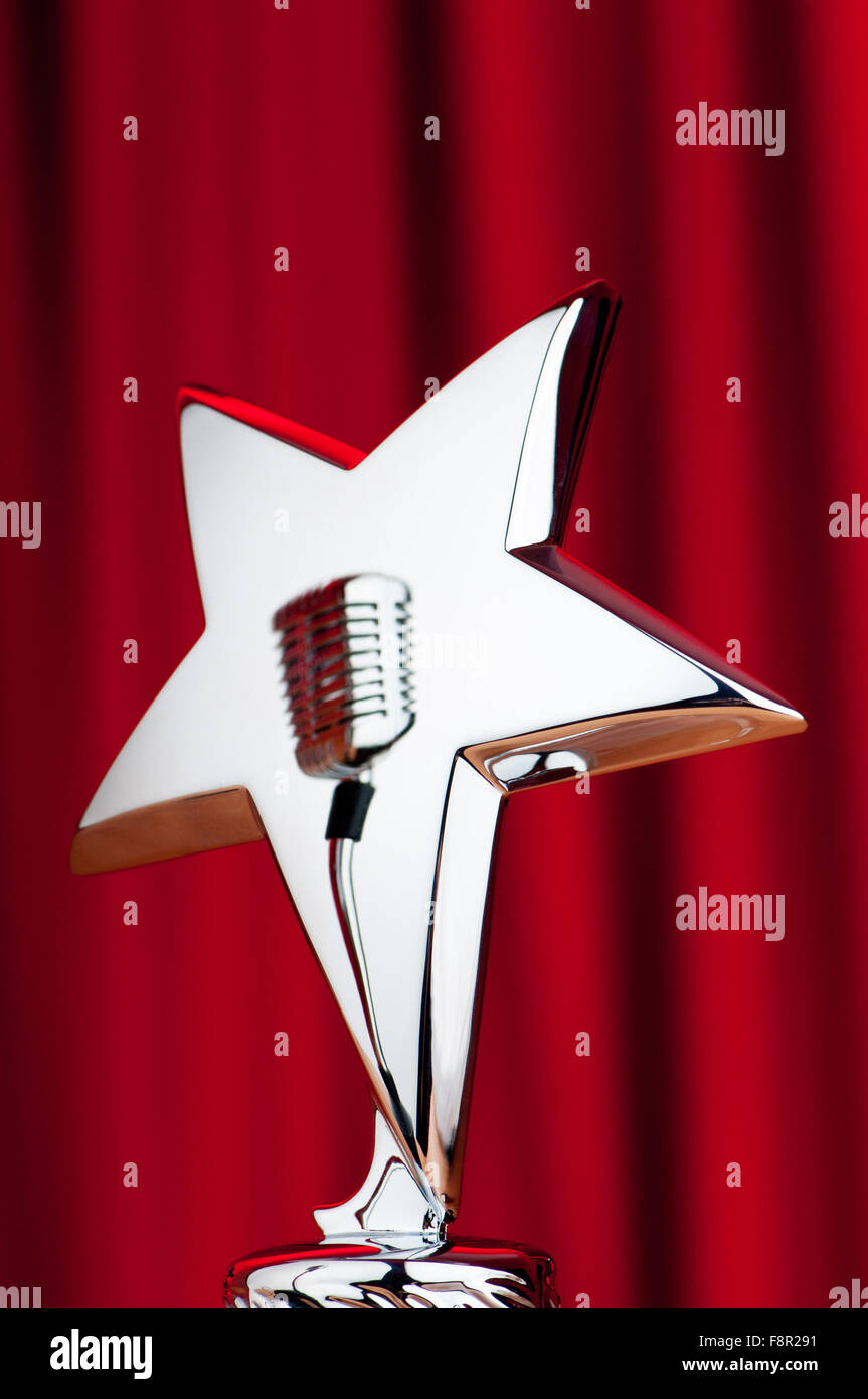 Star Award contro lo sfondo a tendina Foto Stock