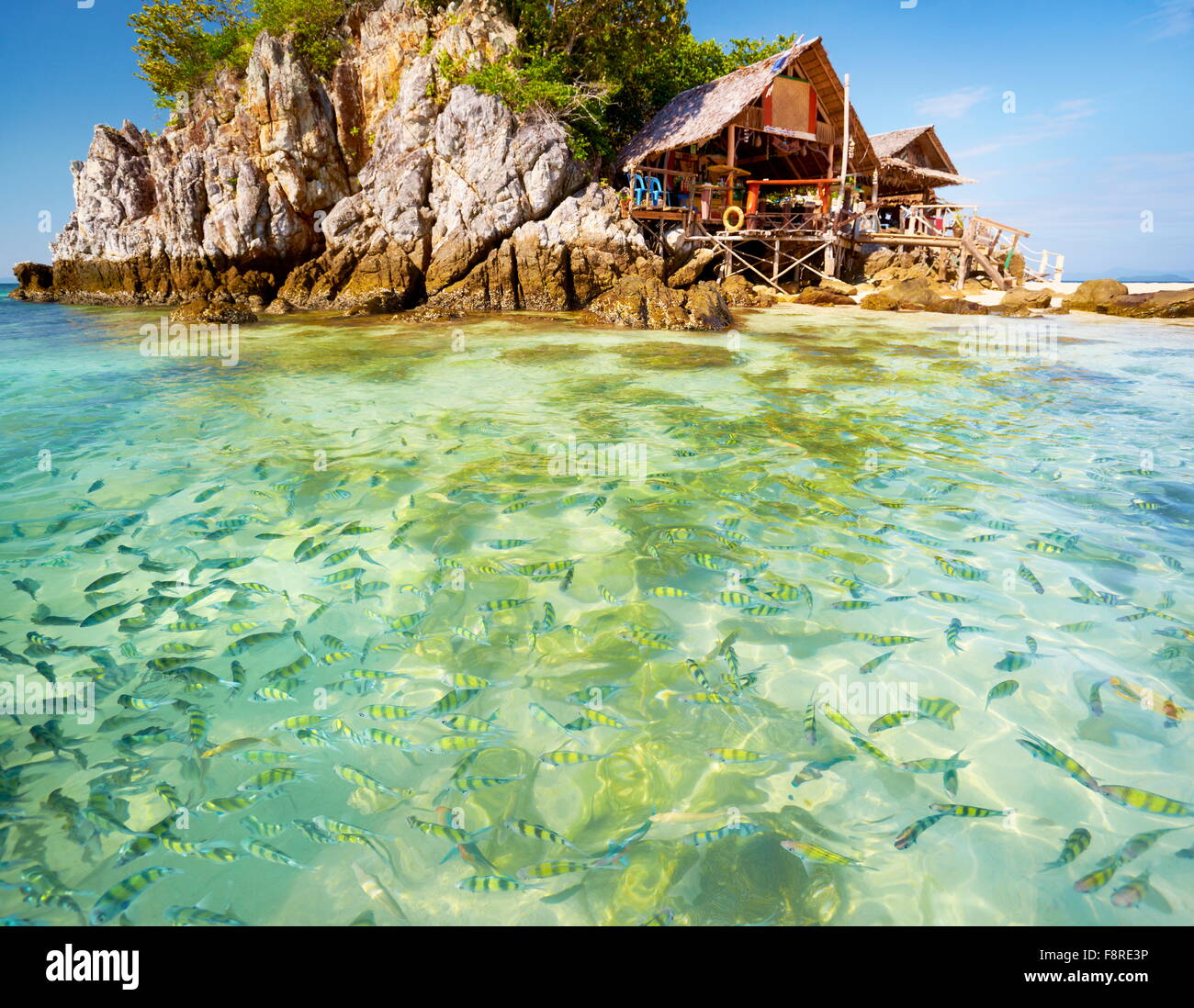 Thailandia - Baia di Phang Nga, Khai Island, il Mare delle Andamane Foto Stock