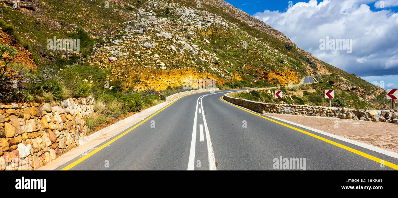 Empty road, Città del Capo, Western Cape, Sud Africa Foto Stock
