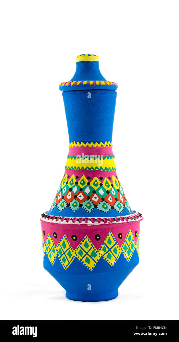 Dipinto egiziano Vaso in ceramica Foto Stock