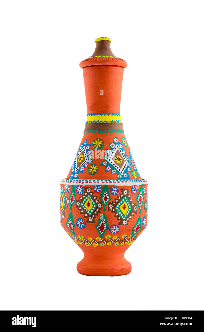 Dipinto egiziano Vaso in ceramica Foto Stock