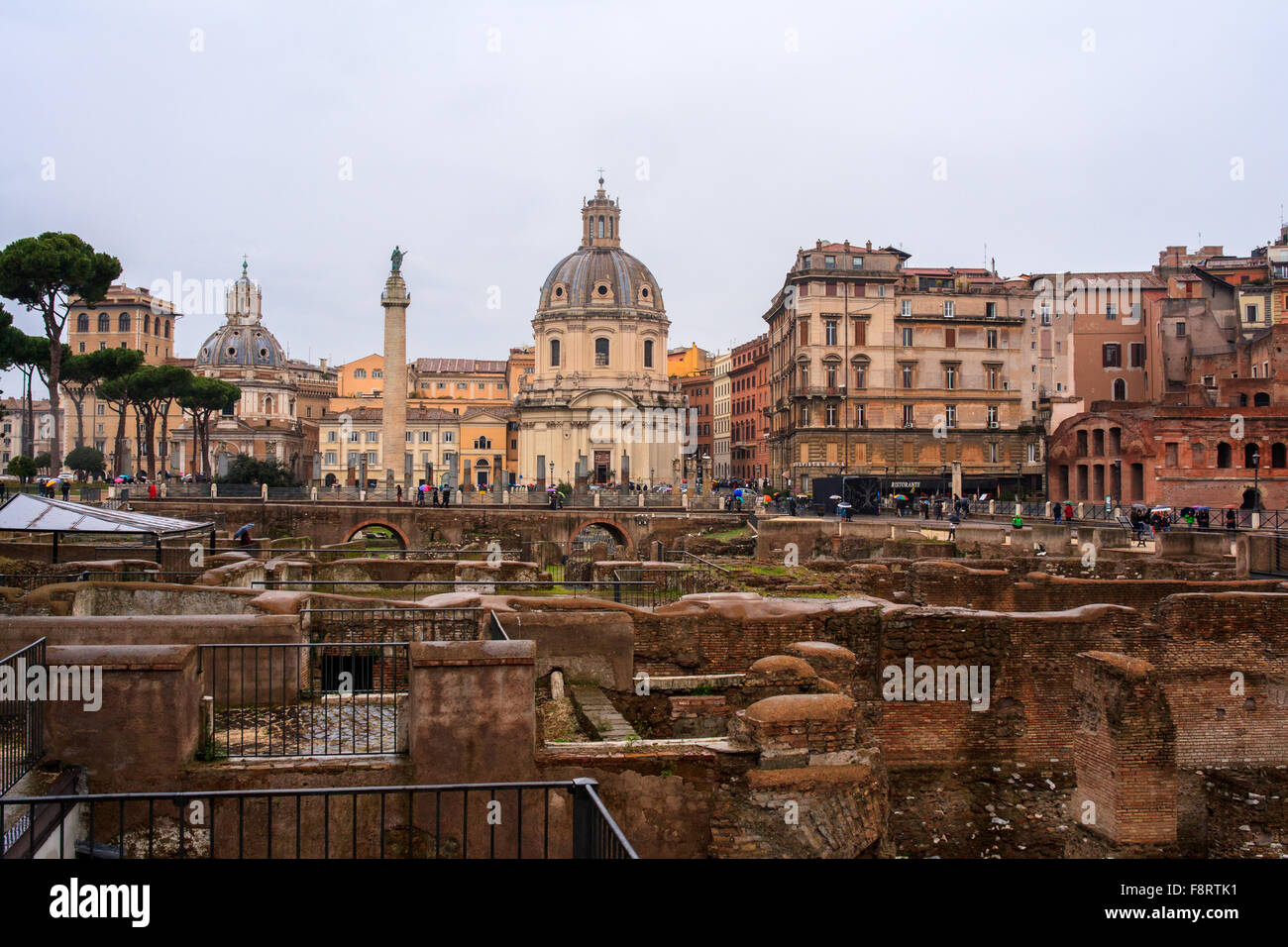 Vista dei Fori Imperiali di Roma, Italia Foto Stock