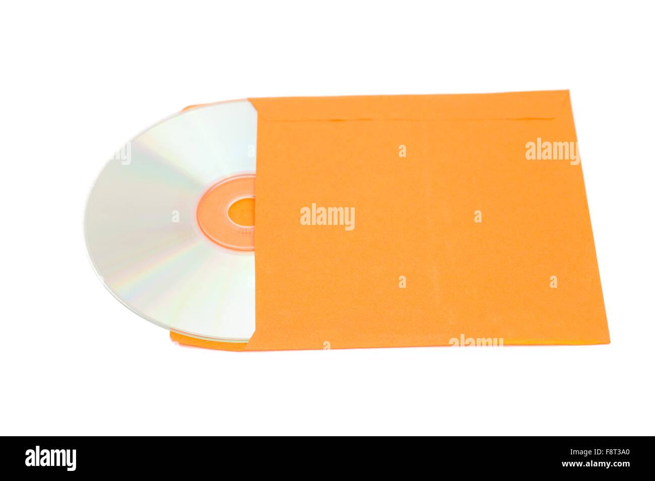 Il compact disk nella busta isolati su sfondo bianco Foto Stock