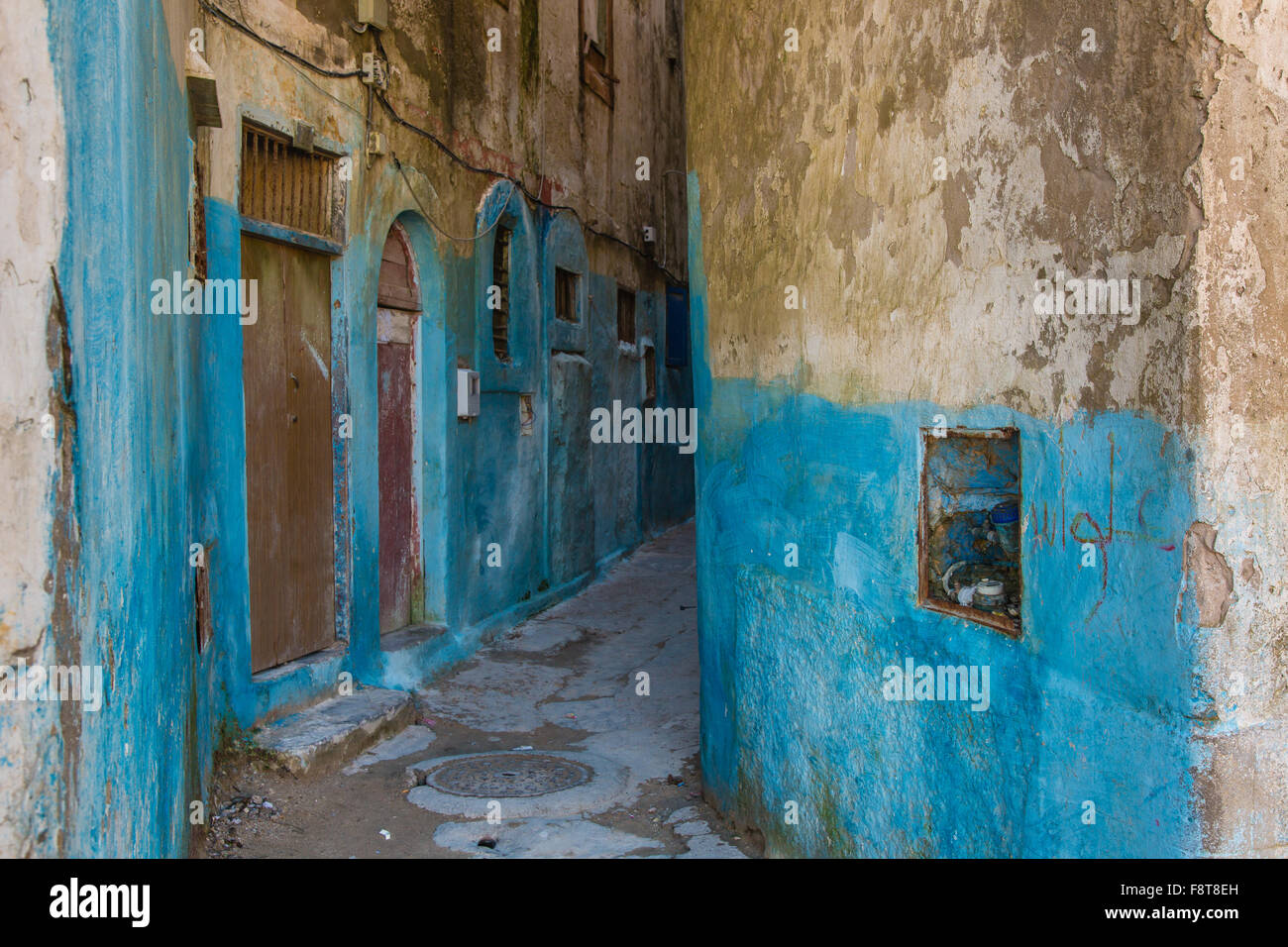 Dettaglio dai vicoli della medina di Essaouira. Foto Stock