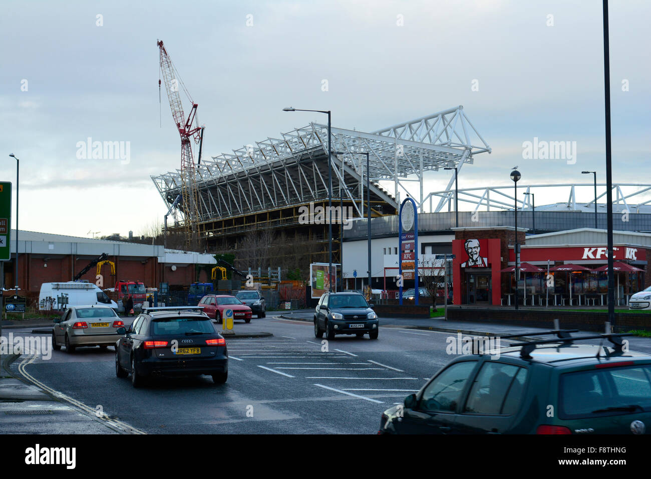 Bristol, Regno Unito. 11 dicembre, 2015. 11/12/15 Bristol City Football Club. Costruzione di un nuovo stand e dintorni. Credito: Robert Timoney/Alamy Live News Foto Stock