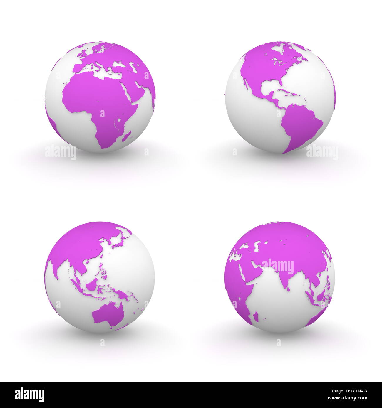3D globi in rosa/viola Foto Stock