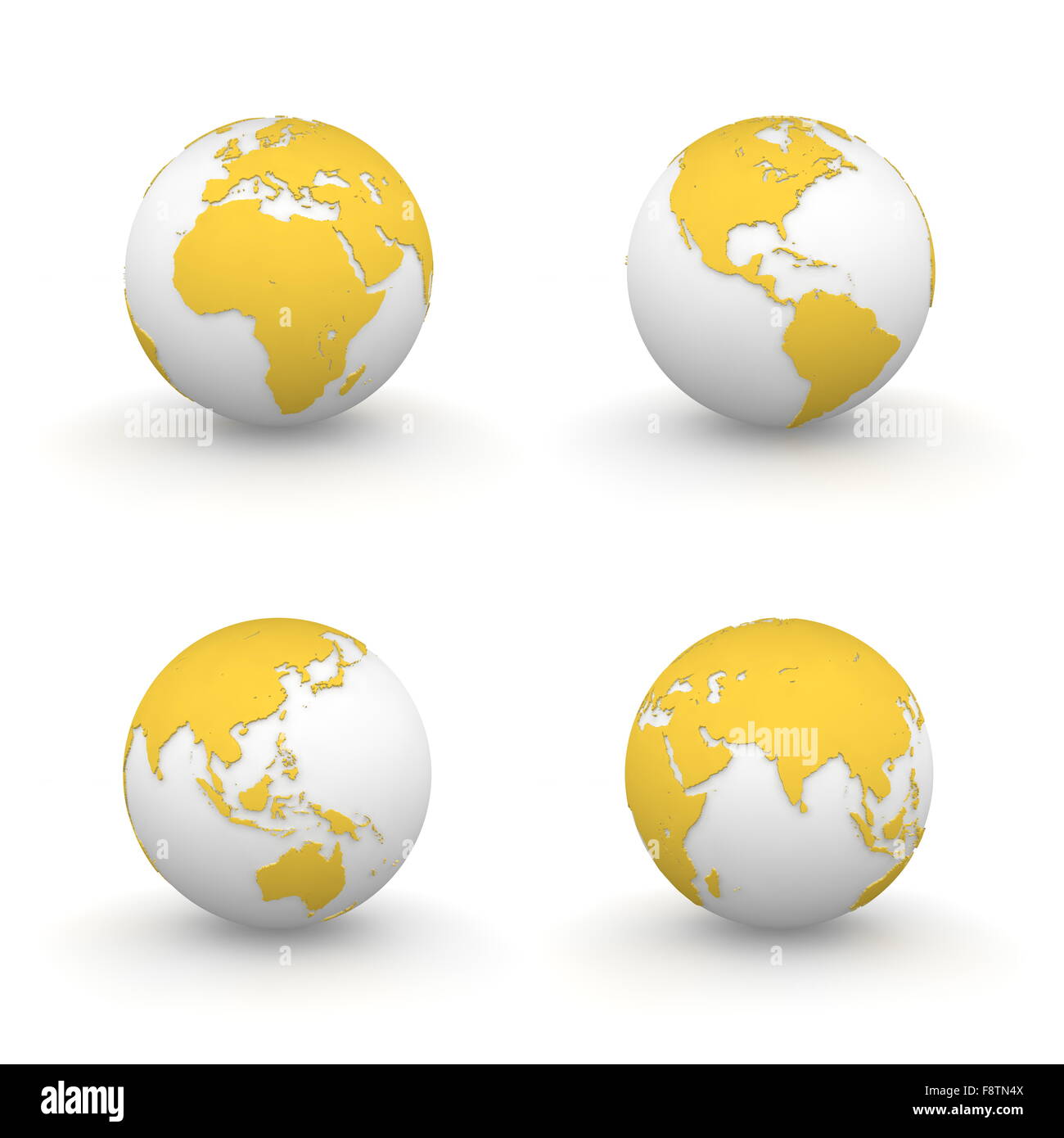 3D globi in arancione/giallo Foto Stock