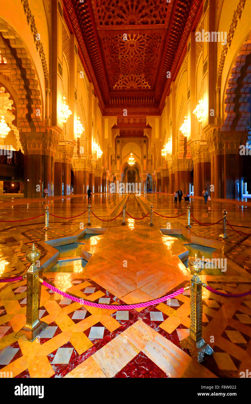 Casablanca Marocco Moschea Hassan II dettaglio piano Foto Stock