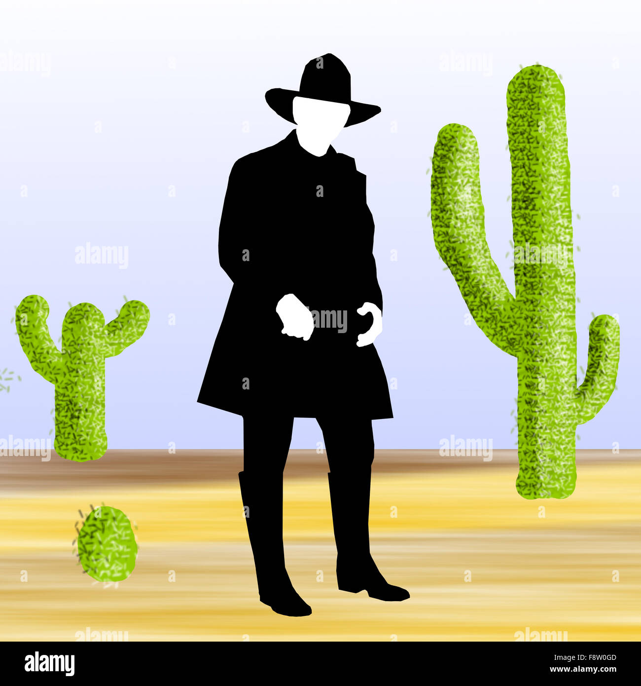 Cowboy nel deserto Foto Stock