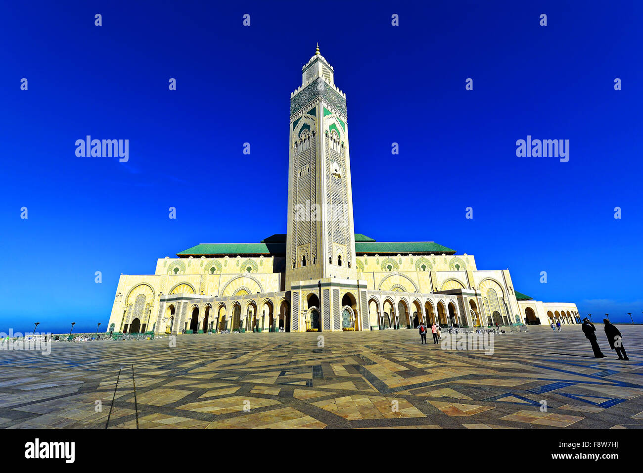Casablanca Marocco Moschea Hassan II vista frontale Foto Stock