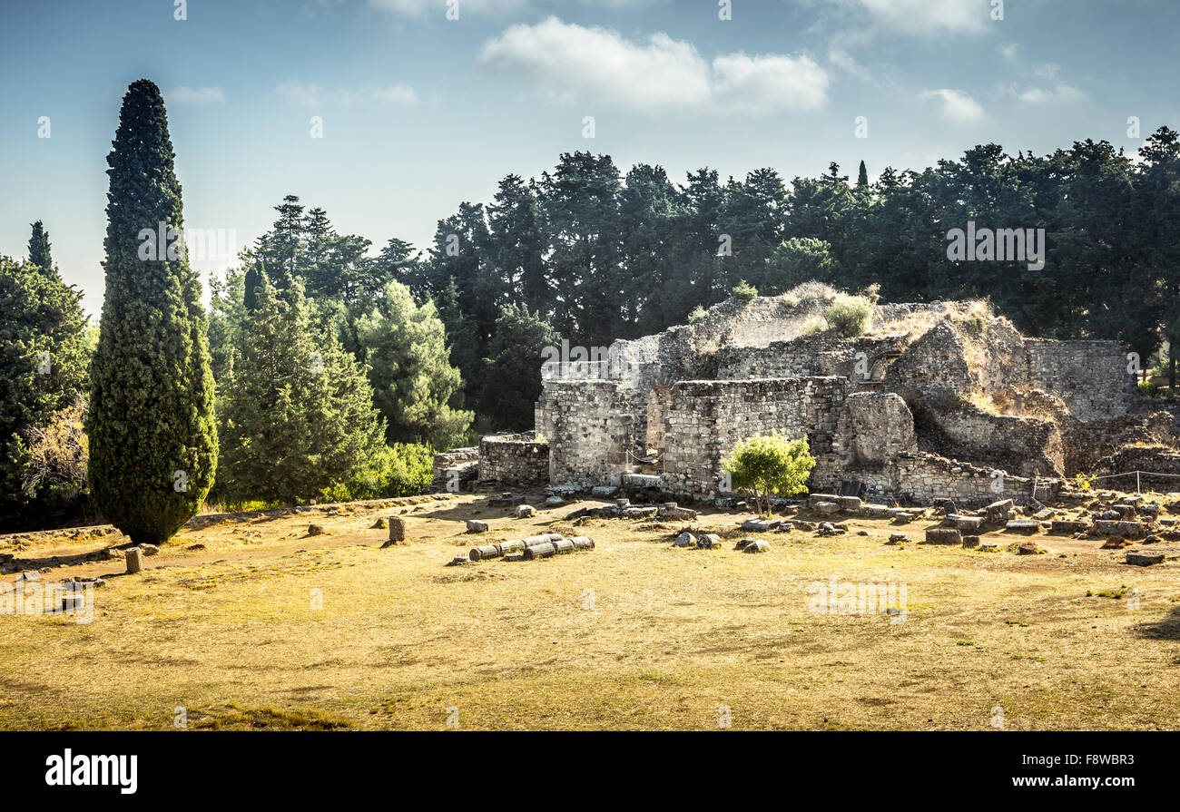 Antico sito di Asclepeion in grecia isola di Kos Foto Stock