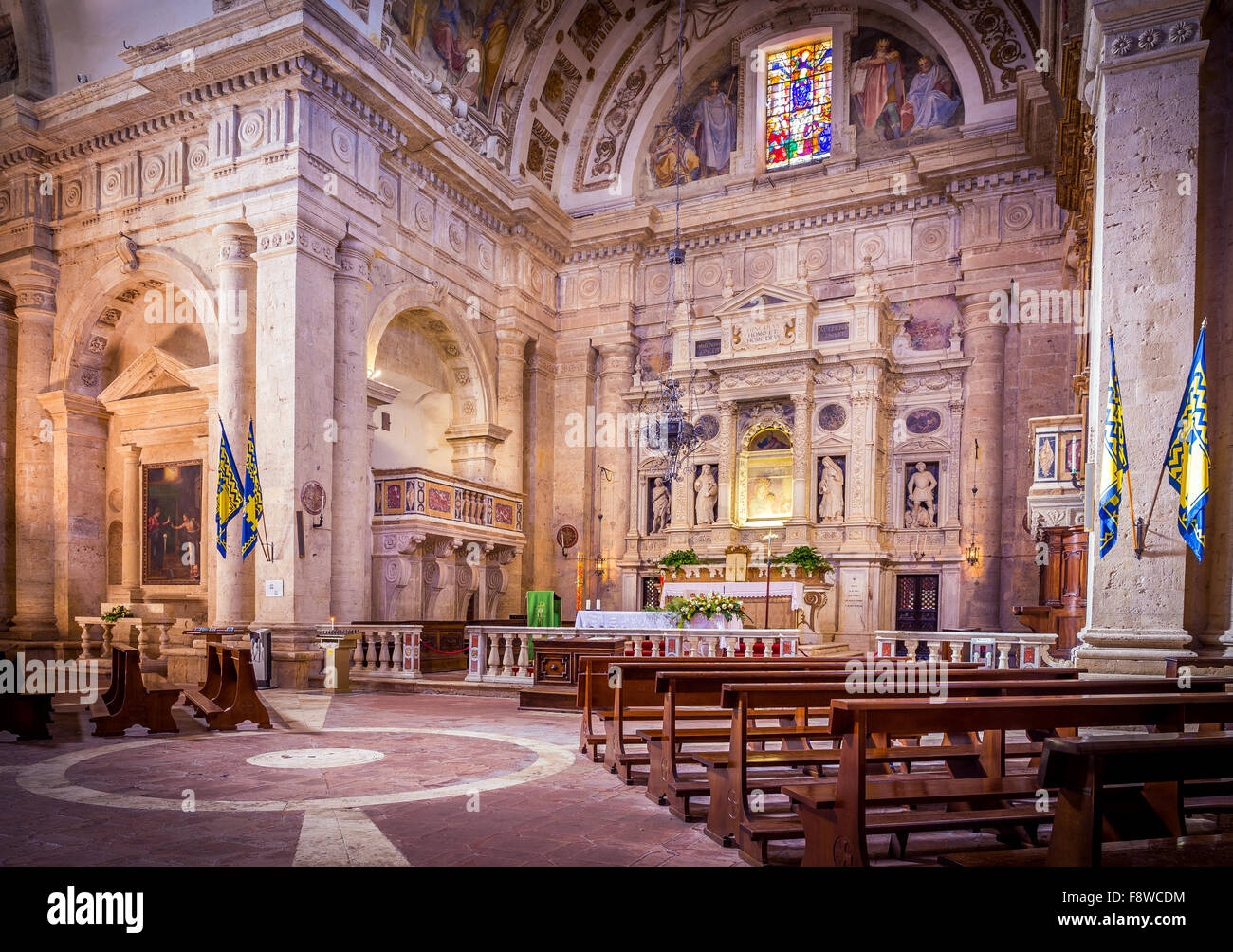 Interno della Madonna di San Biagio Chiesa di Montepulciano, Italia Foto Stock