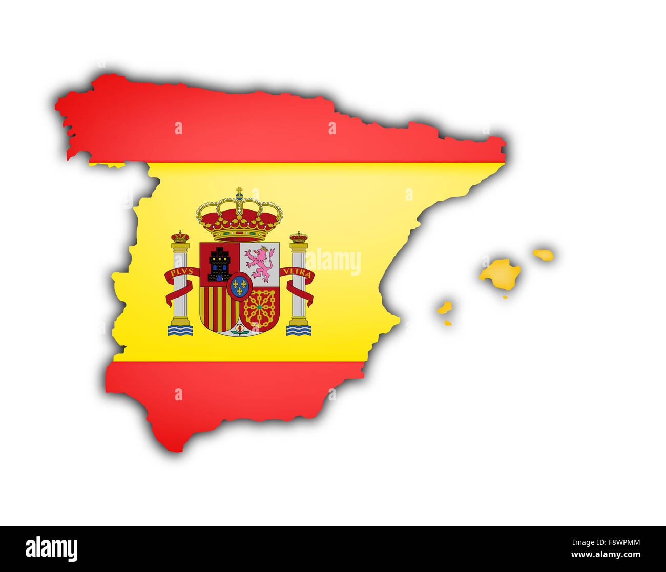 Mappa e bandiera della Spagna Foto Stock
