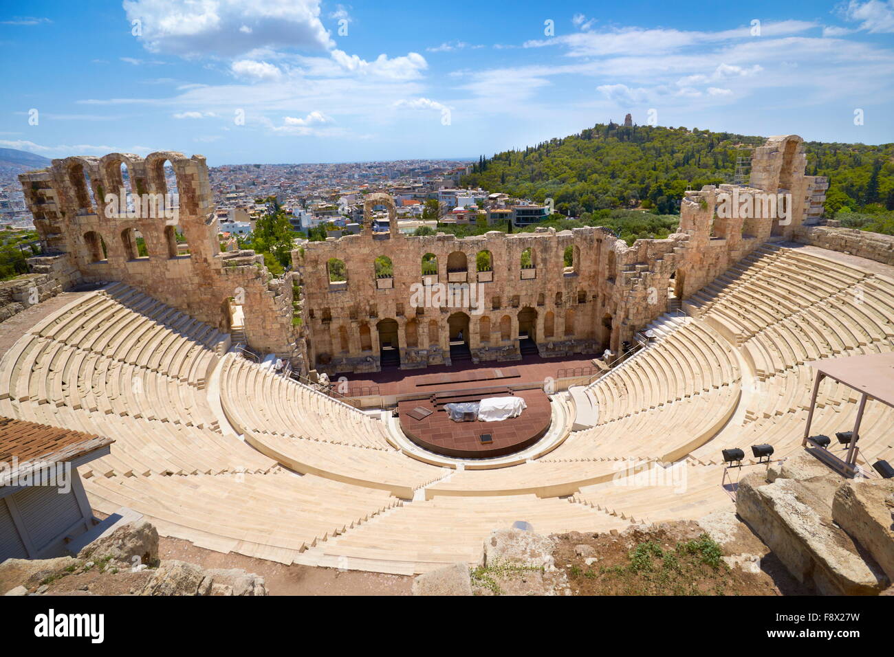Atene - il Teatro di Dioniso (Herodes Atticus) all'Acropoli, Grecia Foto Stock