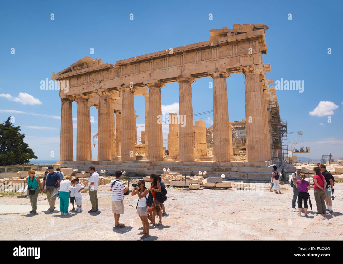 Atene - l'Acropoli, il Partenone tempio, Grecia Foto Stock