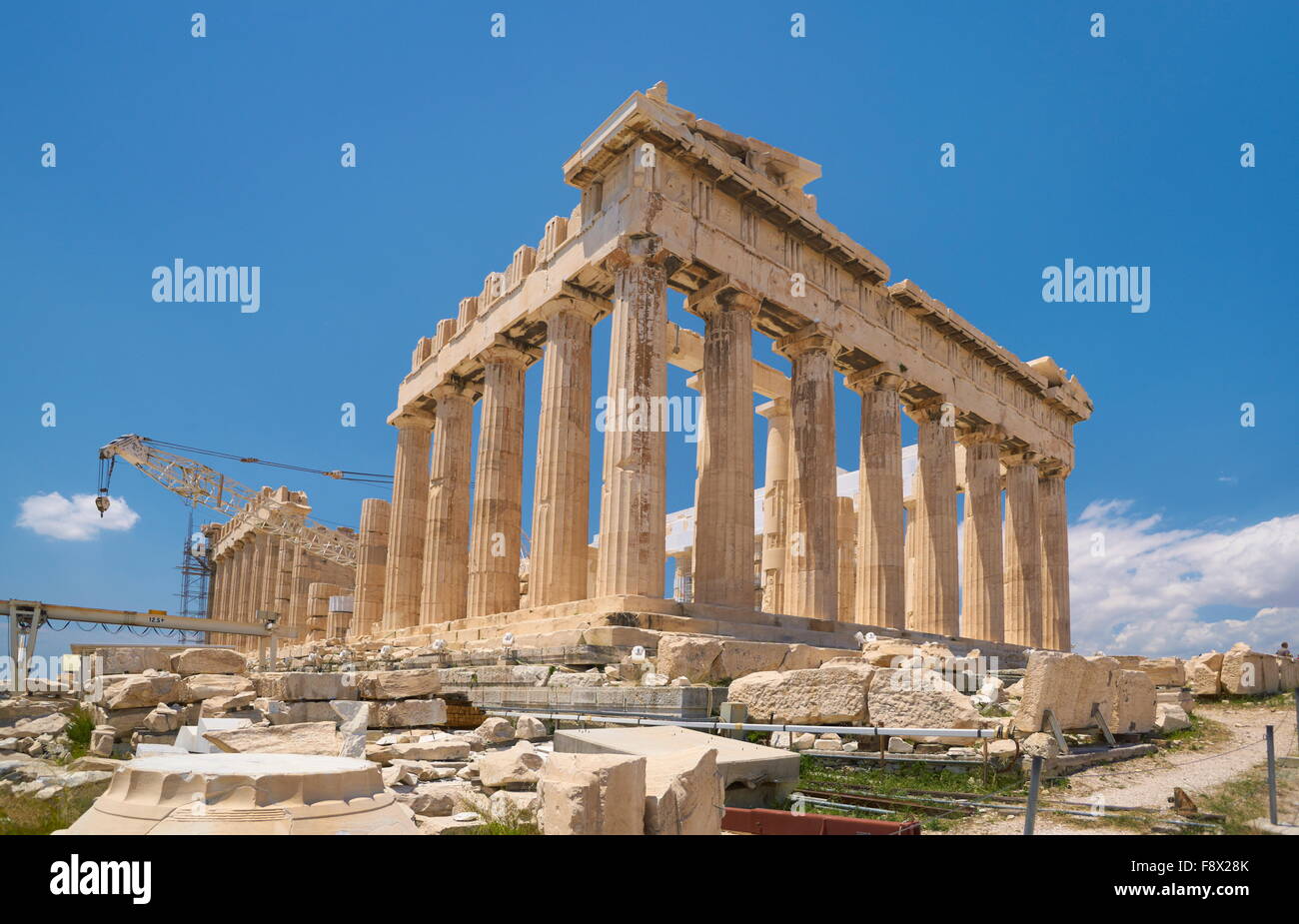 Atene - l'Acropoli, il Partenone tempio, Grecia Foto Stock