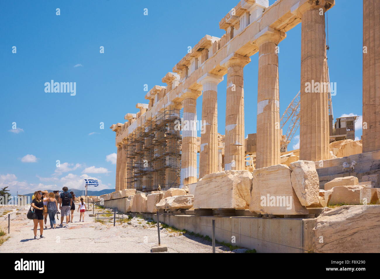 Atene - l'Acropoli, il Partenone tempio, Grecia Foto Stock