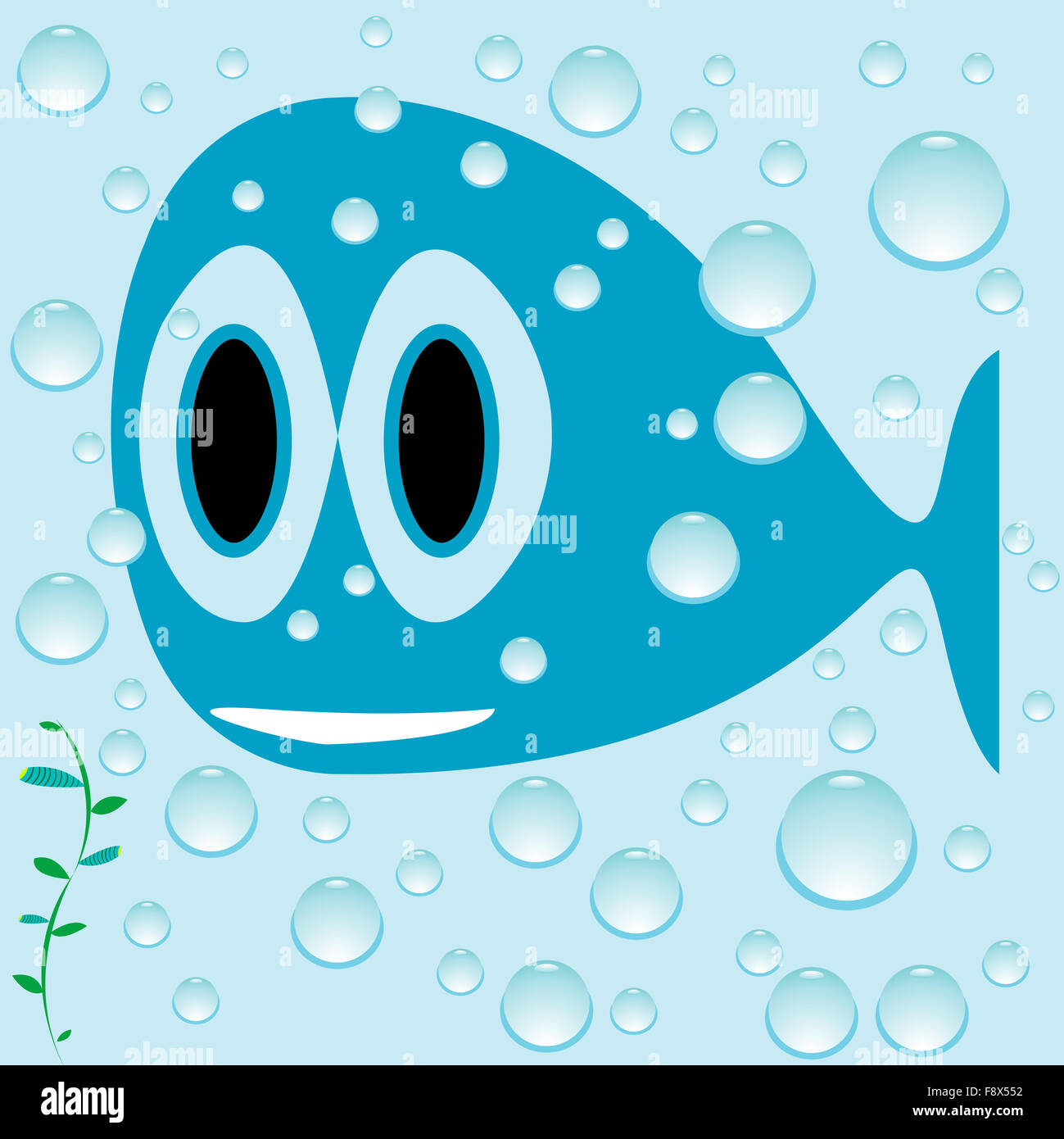 Pesce azzurro cartoon Foto Stock