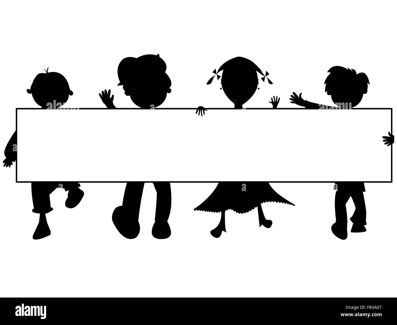 Bambini sagome banner Foto Stock