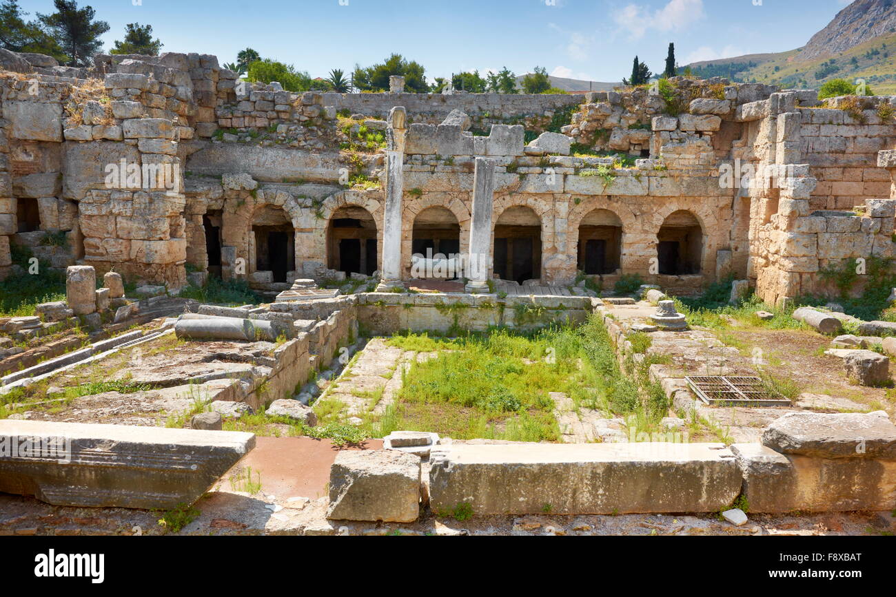 Le rovine della città antica di Corinto, Grecia Foto Stock