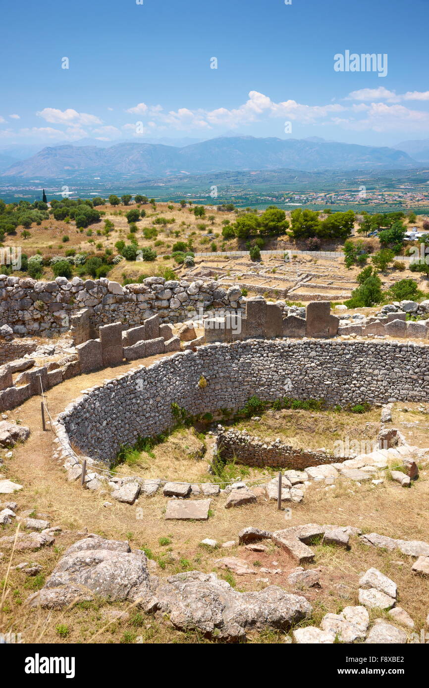 Antica città di Micene, Peloponneso, Grecia Foto Stock