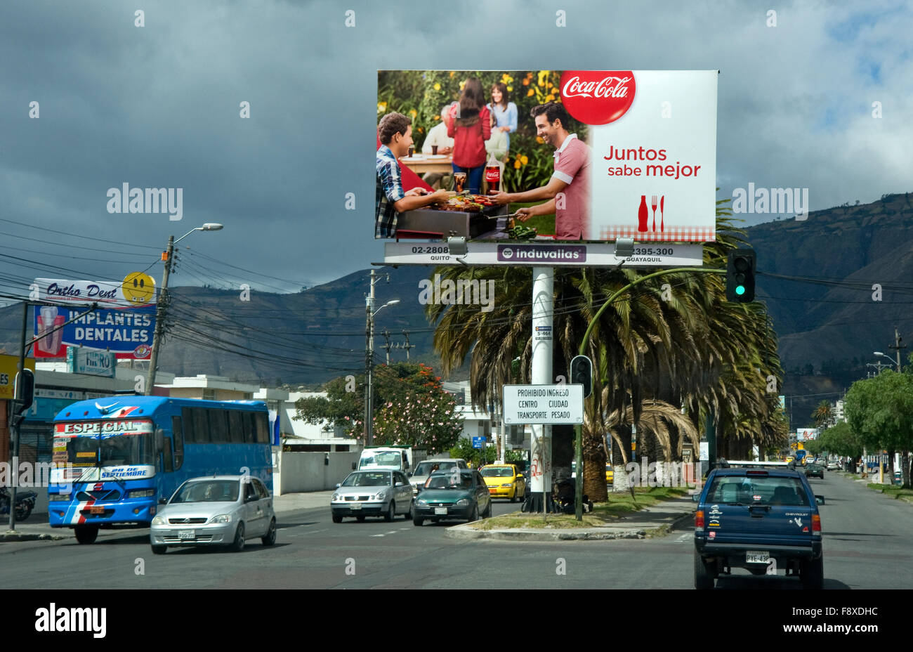 Coca Cola Billboard in Ibarra, Ecuador Foto Stock
