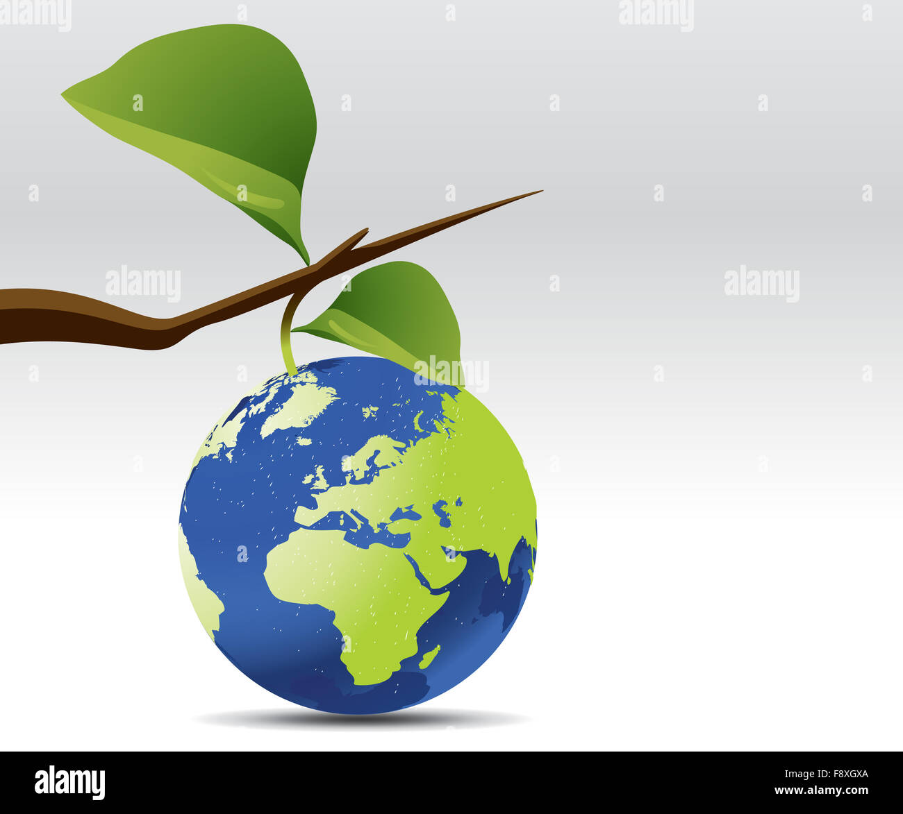 Pianeta Terra con foglie Foto Stock