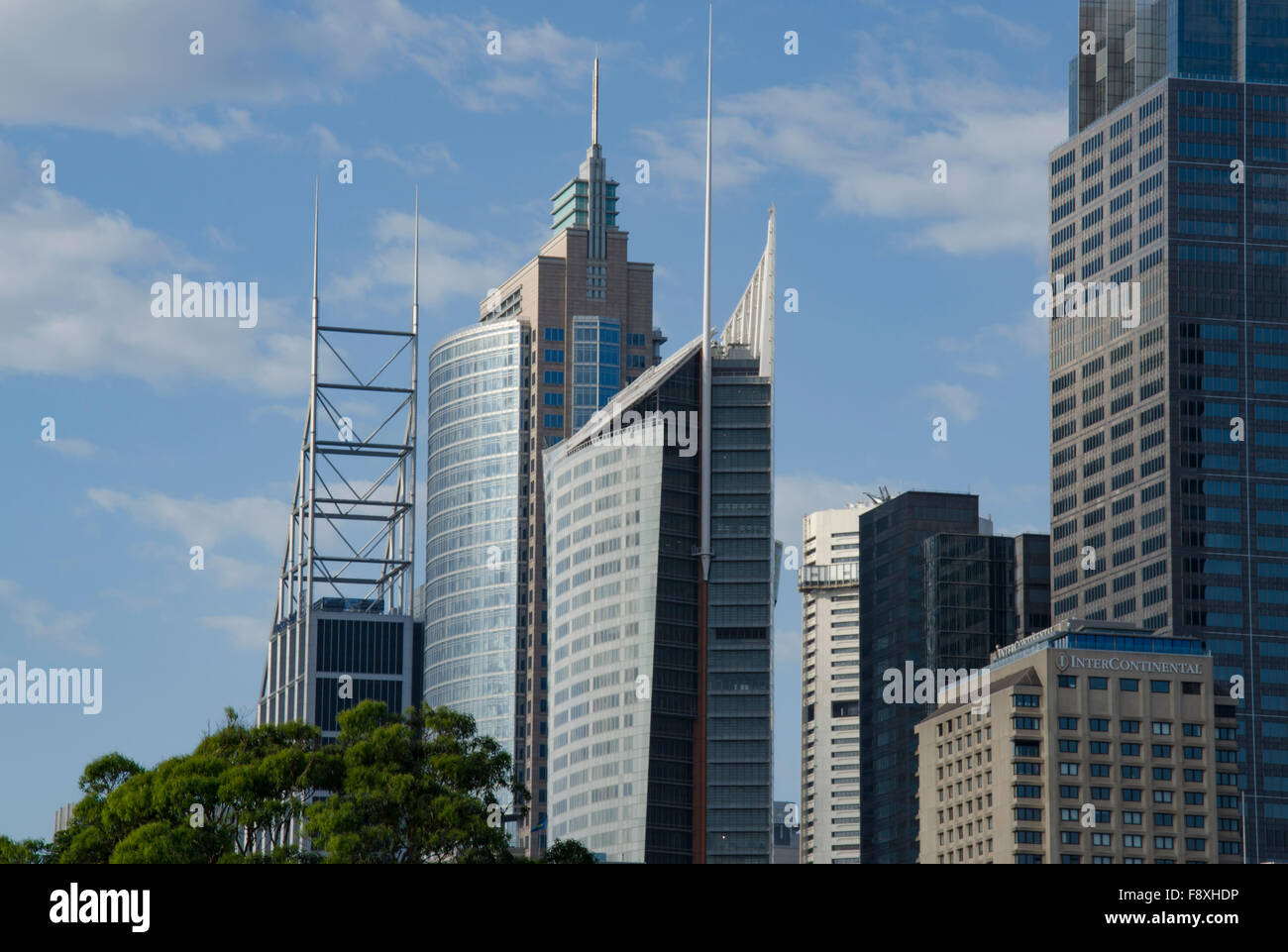 Costruire guglie sul quartiere finanziario nel centro della città di Sydney alte torri in Australia Foto Stock