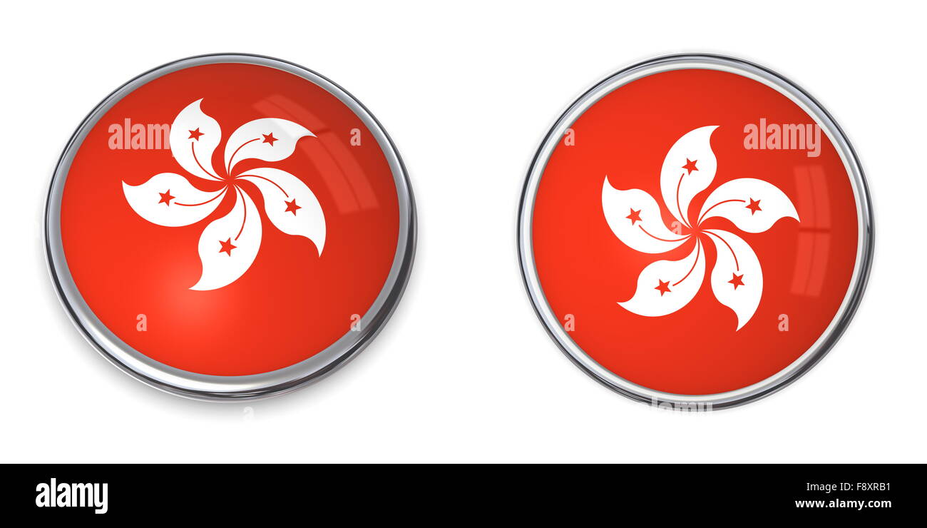 Pulsante Banner di Hong Kong Foto Stock