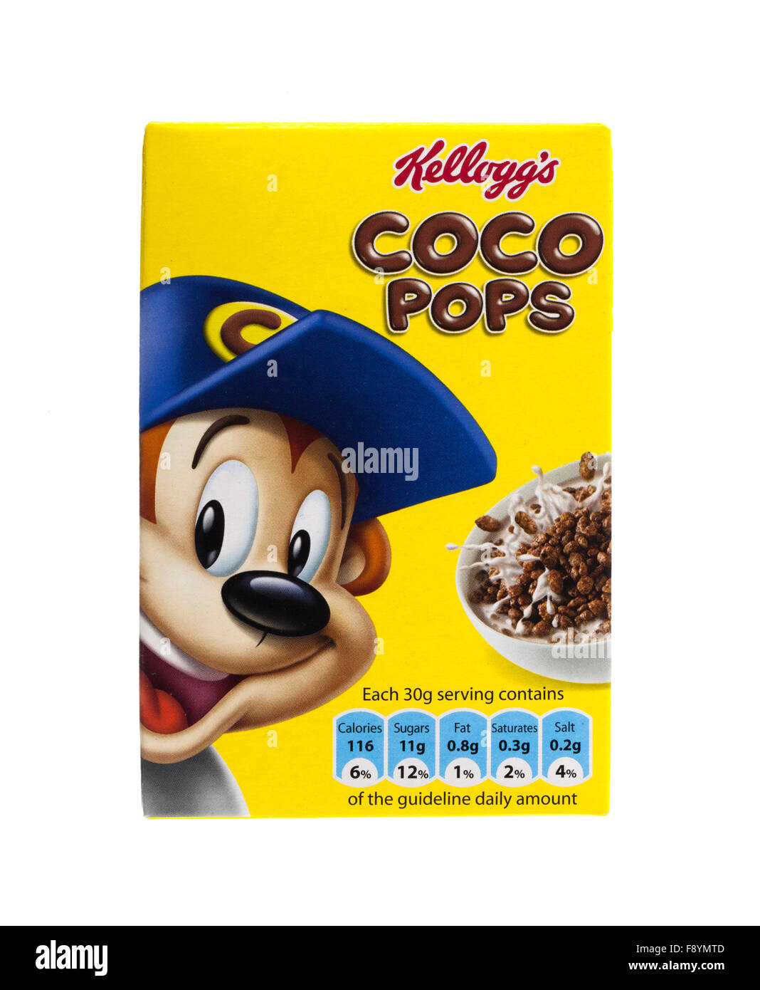 Kelloggs coco pops dei cereali su sfondo bianco Foto Stock